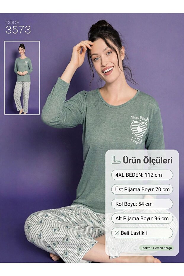 Plus Size Green Cream Patterned 1 Piece Quality Practical Stylish Beautiful