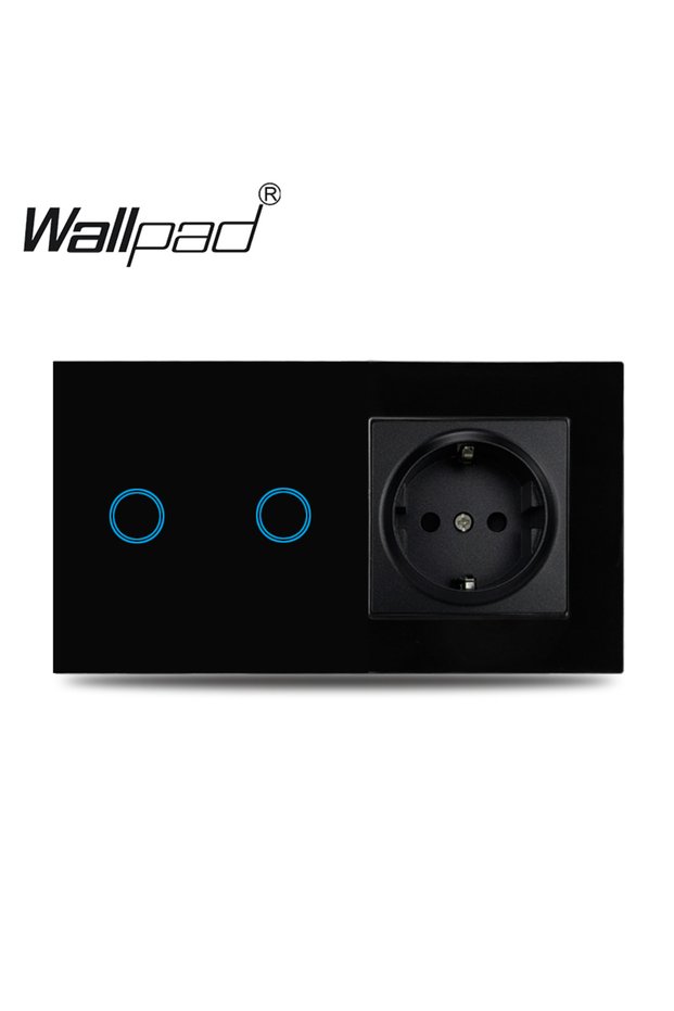 2 Gang EU Socket EU 1 Gang Touch Switch And Wall Power Socket with USB Type-C Charging Ports Wallpad