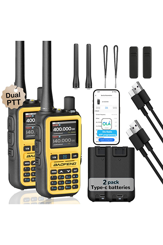BAOFENG USB Plug orange-2pack5RMin 2 Pack BAOFENG UV-5R Mini Dual Band Two-Way Radio (5W/999CH) - Bl