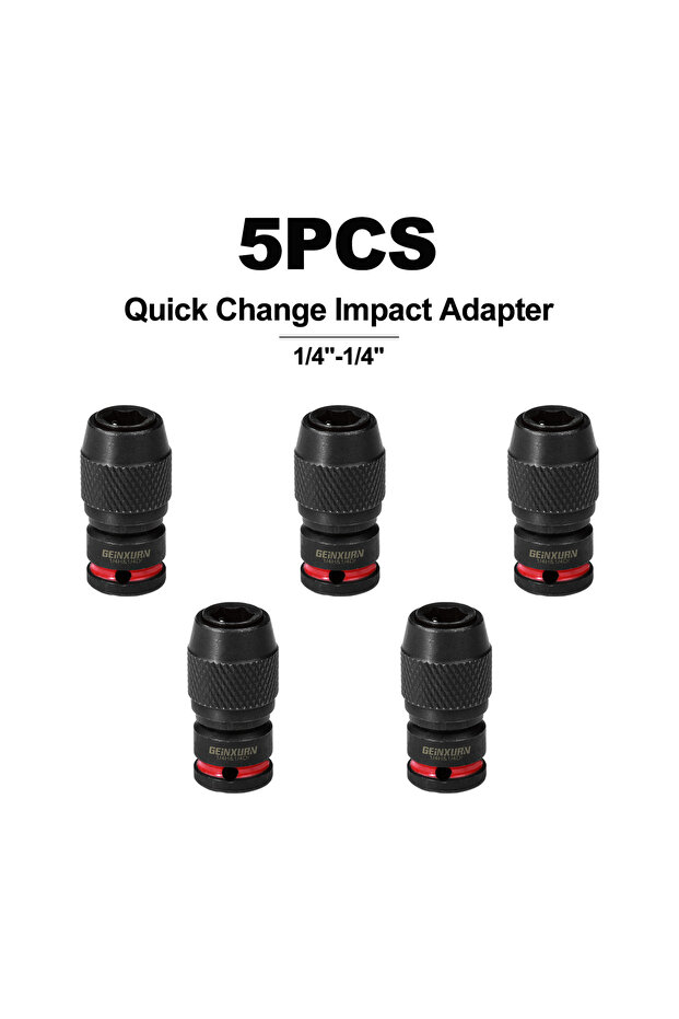 5PCS Geinxurn Impact Screwdriver Bit Holders, 1/4-Inch Square Drive to 1/4-Inch Quick Release Hex So