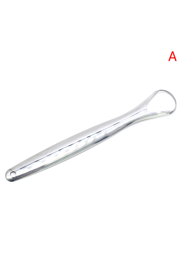 A 1/2Pcs Tongue Scraper Stainless Steel Tongue Cleaner Oral Care Hygiene Scraper Dental Oral Care Hy