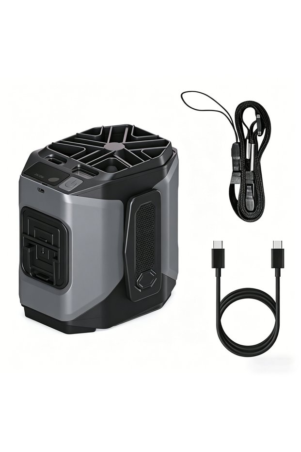 6000mAh-Gray 10000mAh Waist Fan with Power Bank 5 Speeds Portable Fan Hands Free Rechargeable Fan Ba