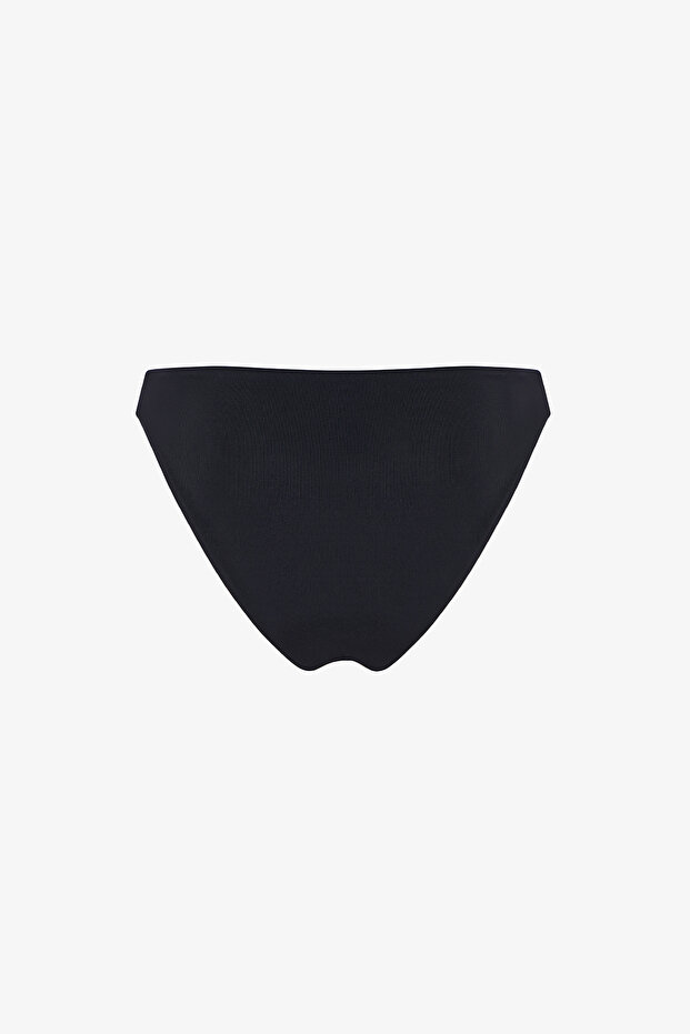 Black Hearth Mid-Waist Bikini Bottom - 6