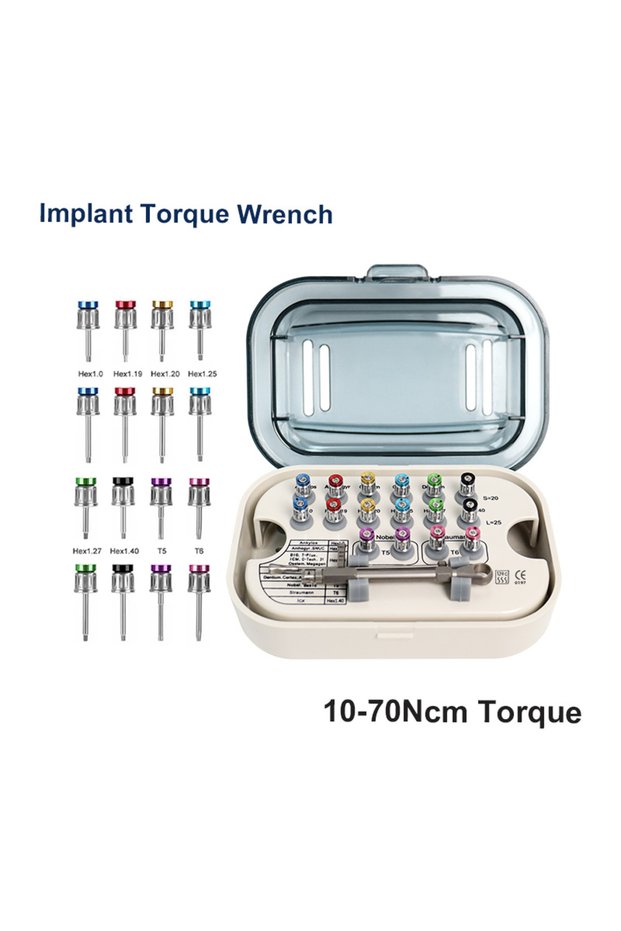 whole set Dental Implant ScrewDriver Colorful Torque Wrench Ratchet 10-70NCM with 16pcs ScrewDriver