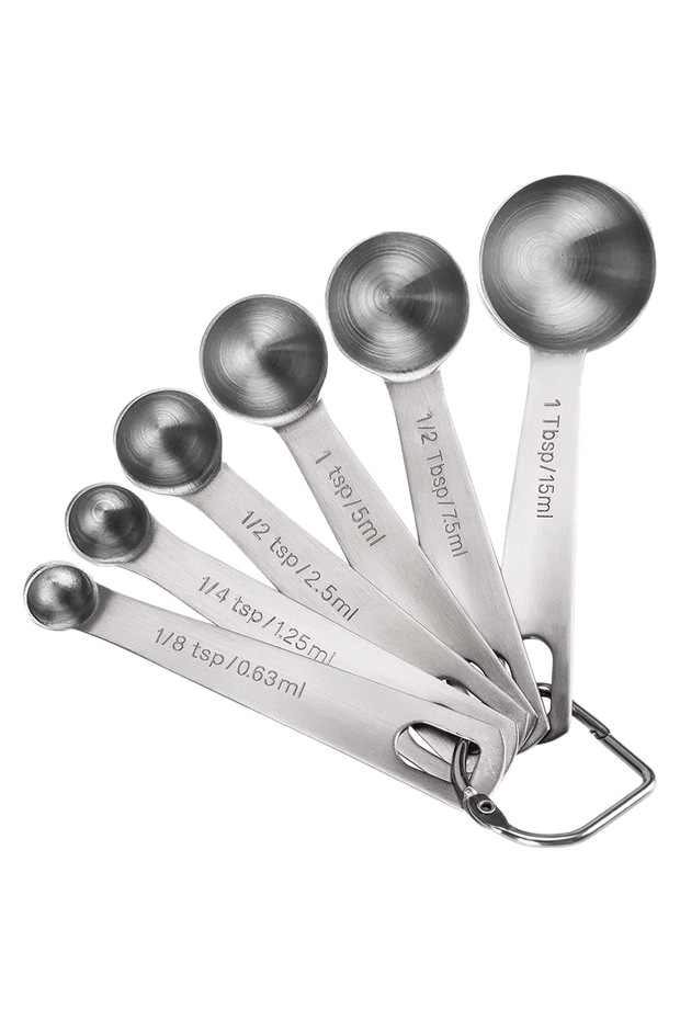 Circular 6Pcs 6Pcs Food Grade Stainless Steel Measuring Spoons Set Precise Measurement for Sugar Cof