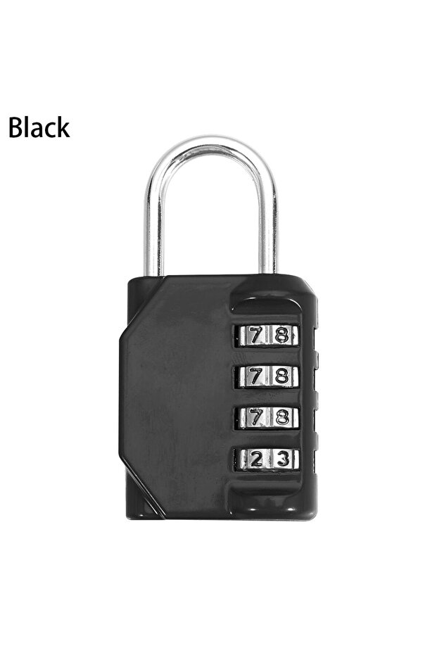 black Metal Code Lock 4 Dial Digit Password Lock Resettable Combination Lock Waterproof Padlock Trav
