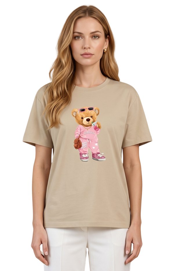 Unisex Teddy Bear Printed Oversize T-Shirt with 10+ Color Options