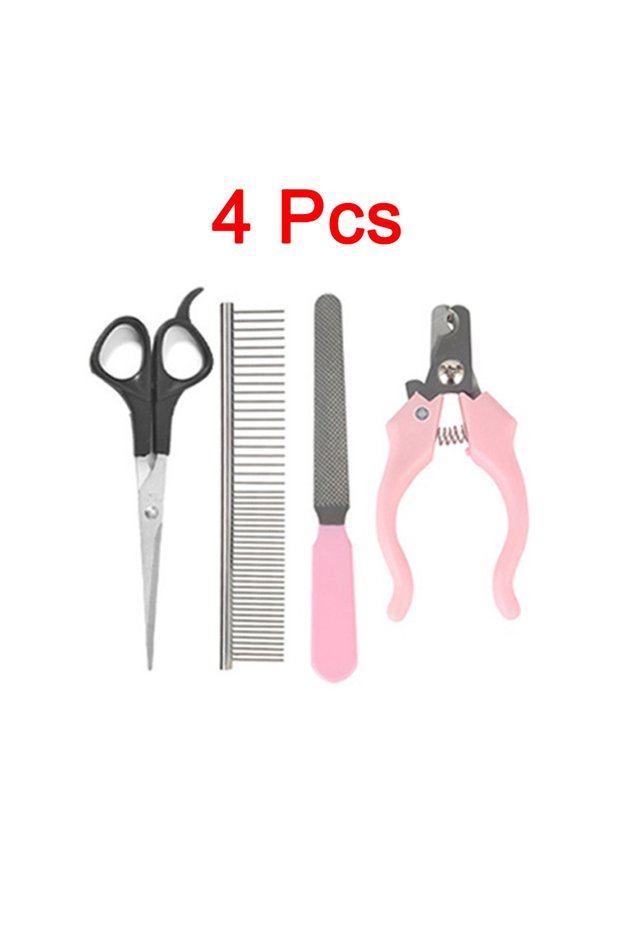 4 Pcs Electrical Pet Clipper Professional Grooming Kit Rechargeable Pet Hair Trimmer Shaver Set Anim