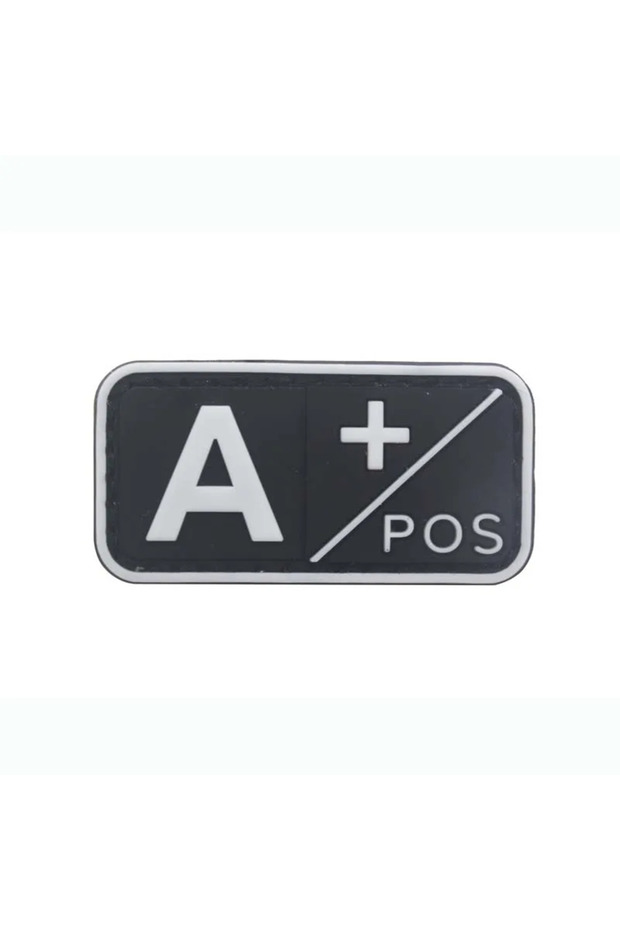 شارة فصيلة الدم ثلاثية الأبعاد بيضاء A POS مقاس 5*2.5 سم، أحرف A+ B+ AB+ O+ A- B- AB- O- من مادة PVC، تكتيكية