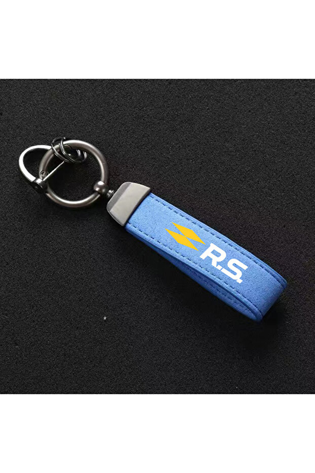 Blue Car Keychain Keyring For Renault RS Line Fluence Captur Megane 2 3 4 Car Accessories Suede Meta