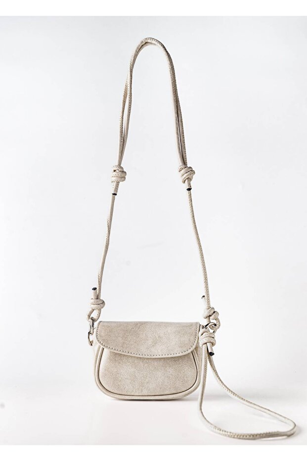 Adjustable Long Strap Women's Hand and Shoulder Bag Urban Wrinkle Cream