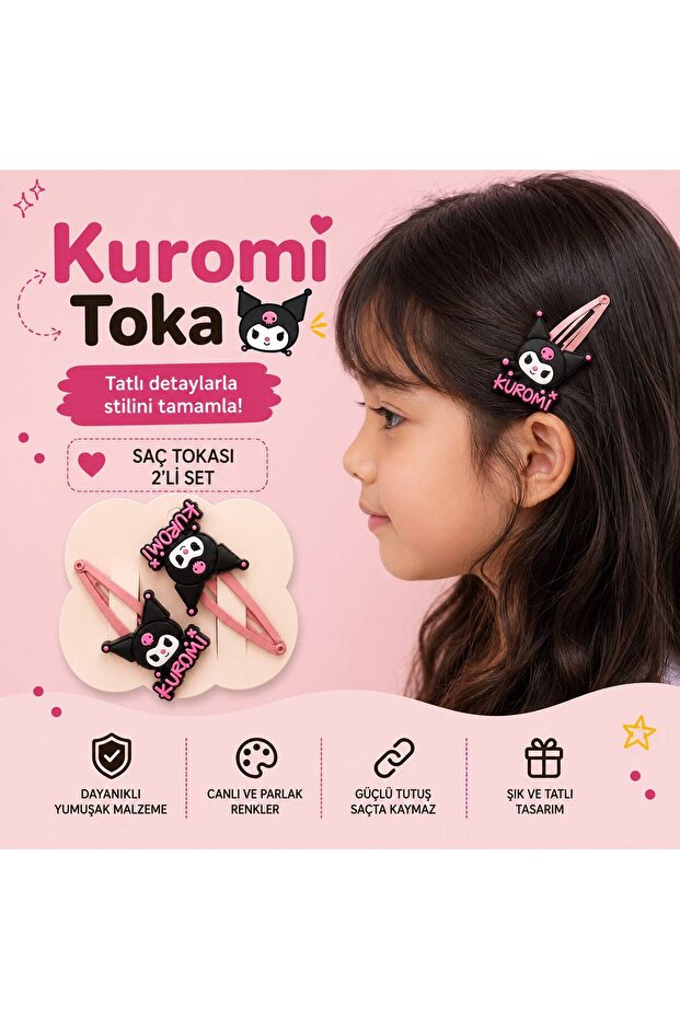Snap Buckle Set of 2 with Kuromi Figure