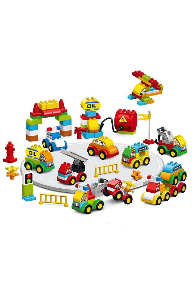 140Pcs Large Particles Duploed Car Squad Building Blocks DIY City Cars Educational Bricks Kids To...