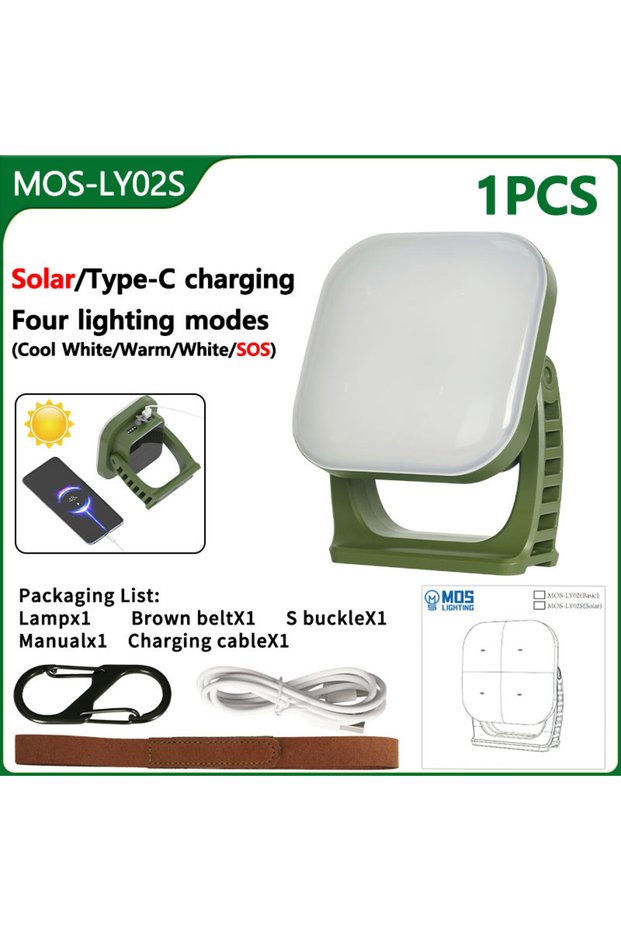 LY02S Solar Energy MOSLIGHTING Solar Chargin Tent Strong Light with Magnet Zoom Portable Torch Campi