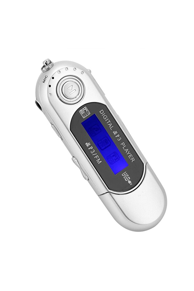 مشغل موسيقى MP3 محمول أبيض اللون مزود بمنفذ USB وشاشة LCD وميزة التحكم بالصوت (أسود، أزرق، أبيض)