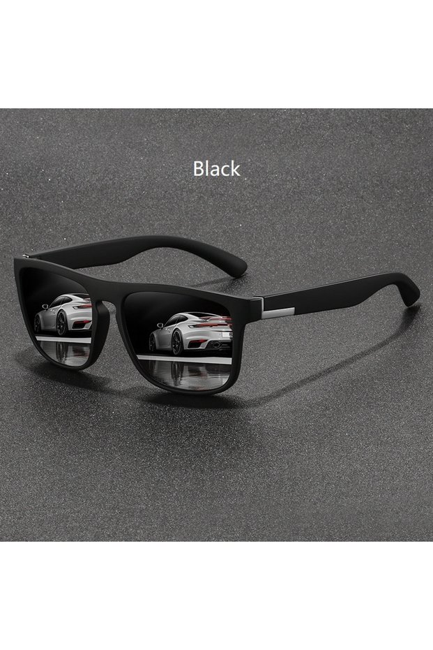 Black Fashion Square Sunglasses Men Women Driving Fishing Hiking Colorful Trendy Lightweight Outdoor