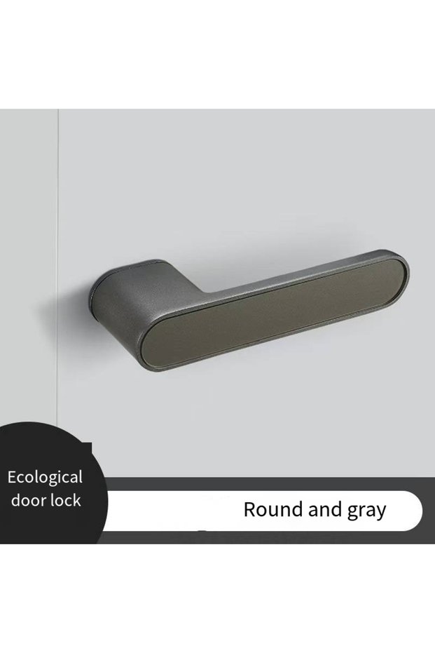 Round gray New High Aesthetic Minimalist Room Door Lock, Magnetic Silent Lock, Wooden Door Handle, M