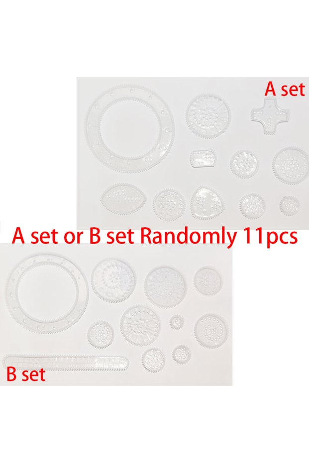 randomly 11pcs 11/22pcs Spirograph Drawing Toys Set Interlocking Gears Wheels Geometric Ruler Drawin