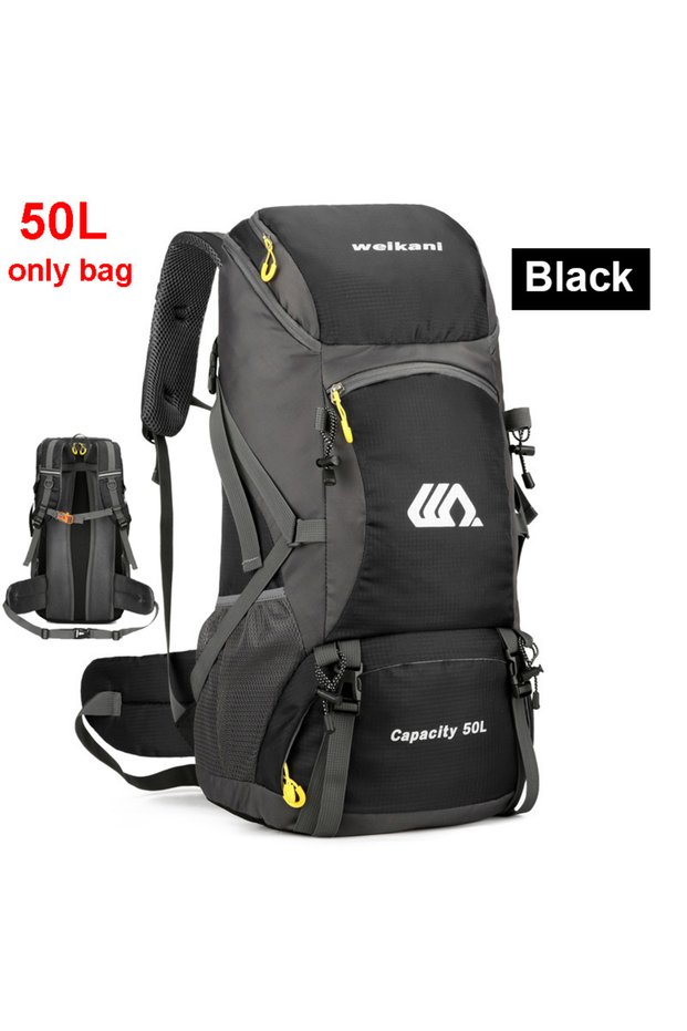 Black bag only 50L Travel Backpack Camping Men Large Hiking Bag Tourist Rucksack Waterproof Outdoor