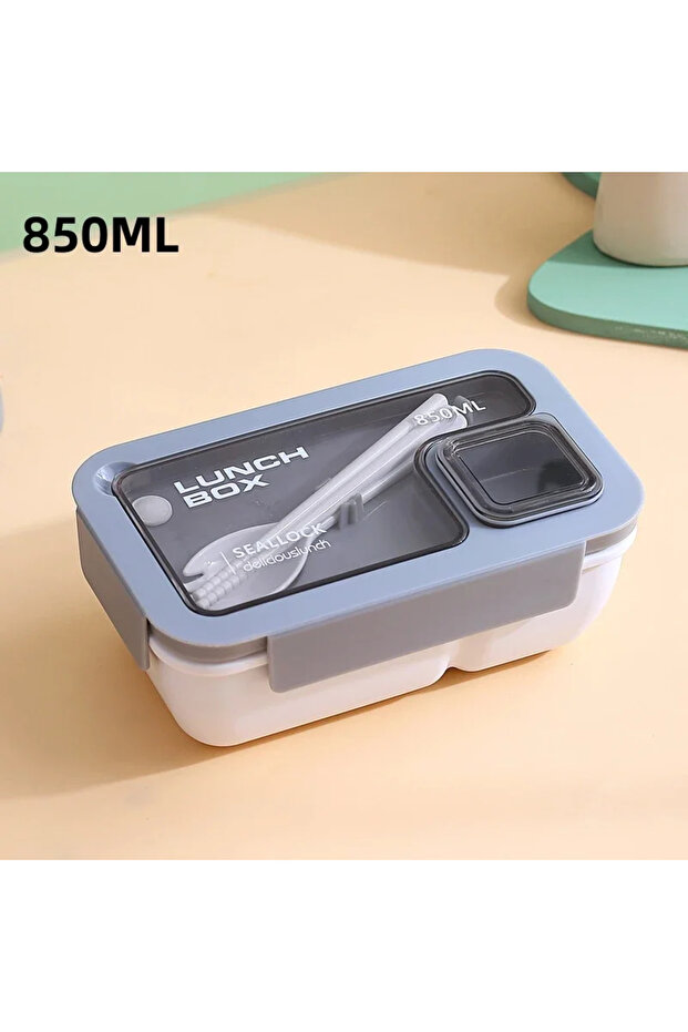 White-850ML 1pcs Lunch Box Portable Lunch Bags for Children School Office Bento Box with Tableware