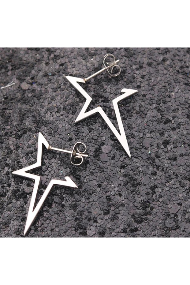 GED041S 2026 New Star Earings Punk Stud Earrings Stainless Steel Everyday Teen Jewelry Pentagram Ear