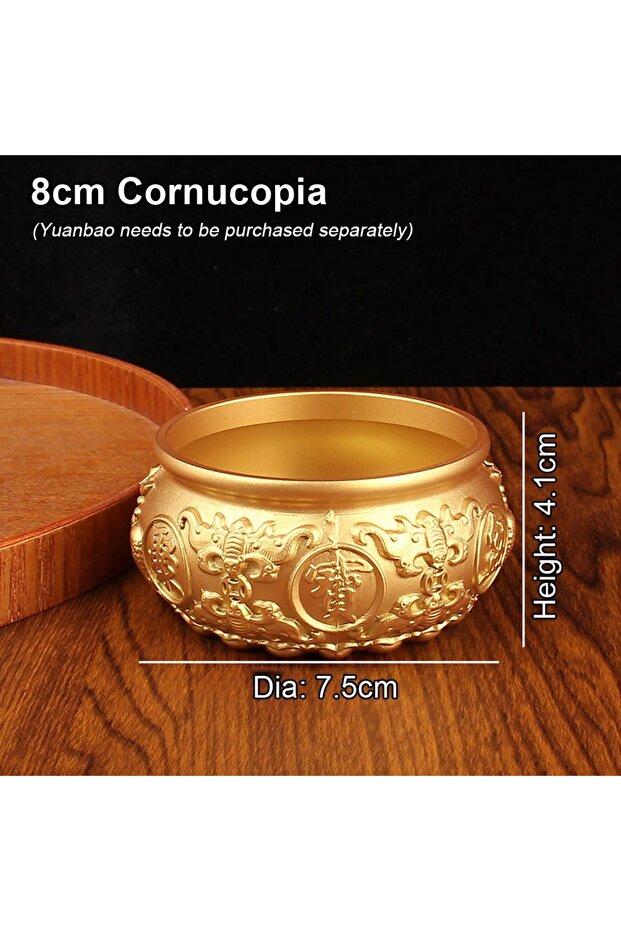 8cm 1Pcs 4/6/8cm Cornucopia Brass Fortunate Attract Wealth Good Luck Magical Power Treasure Bowls De