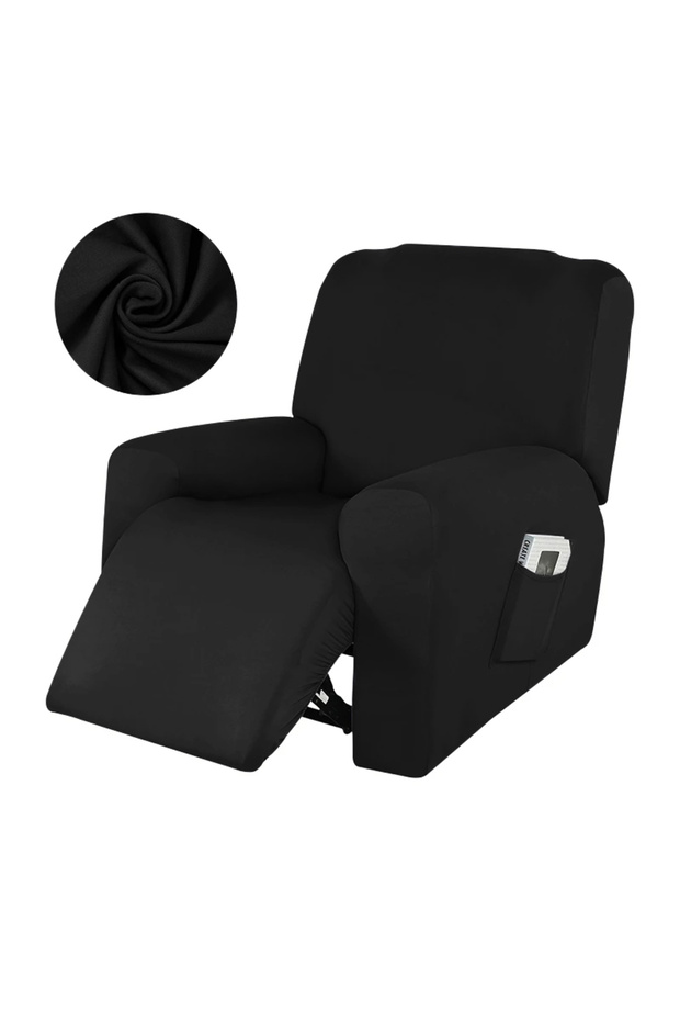 1 Seater Black Waterproof Recliner Sofa Cover Non-slip Milk Silk Sofa Covers For Living Room Single