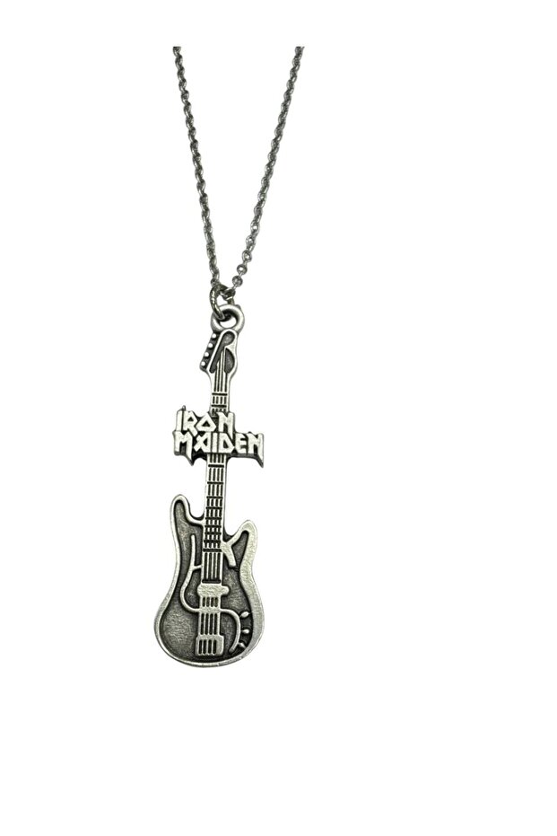 Iron Maiden Themed Electric Guitar Necklace – 60 cm Metal Heavy Metal Rock Accessory