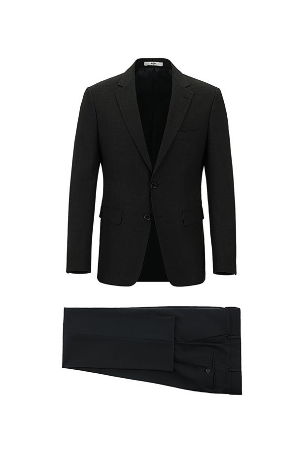 7 Drop Slim Fit Patterned Combination Suit