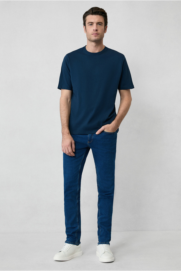 Slim Fit Slim Fit Cotton Lycra Flexible 4 Season Denim Trousers