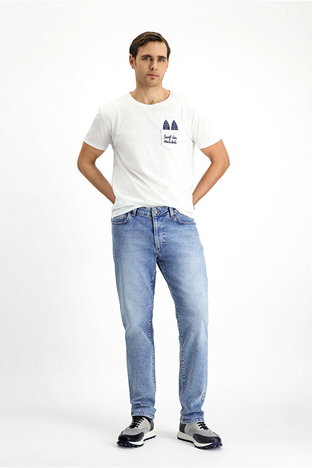 Regular Fit Standard Cut Cotton Lycra Flexible 4 Season Denim Trousers