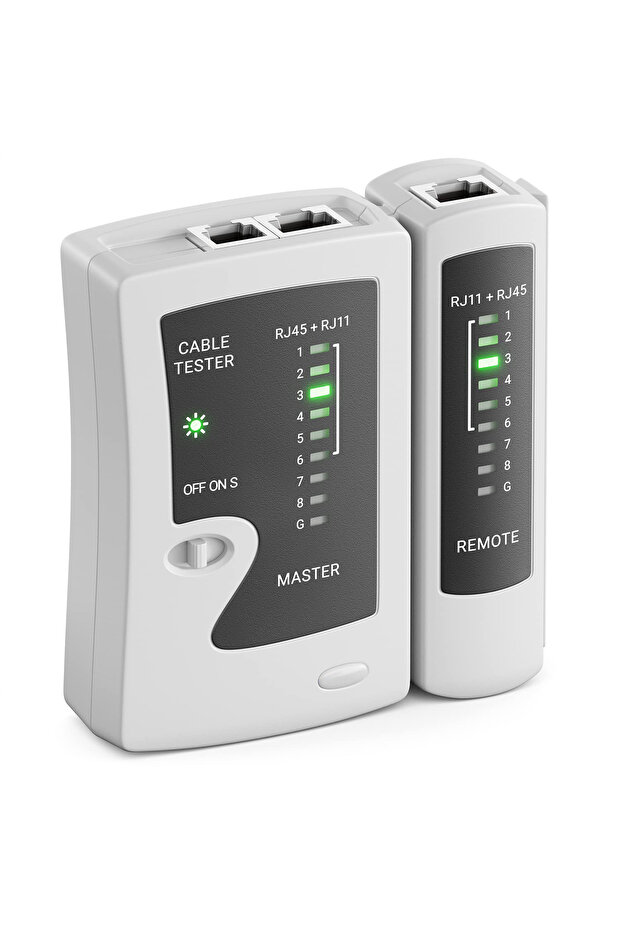 جهاز اختبار كابل شبكة إيثرنت ZoeRax باللون الأبيض لشبكة LAN RJ45 Cat5 Cat5e Cat6 Cat6a Cat7 UTP/كابل محمي
