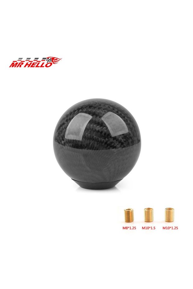 TW-YX Racing Real Carbon Fiber Gear Shift Knob Manual Transmission Shifter Lever Knob Round Ball Sha
