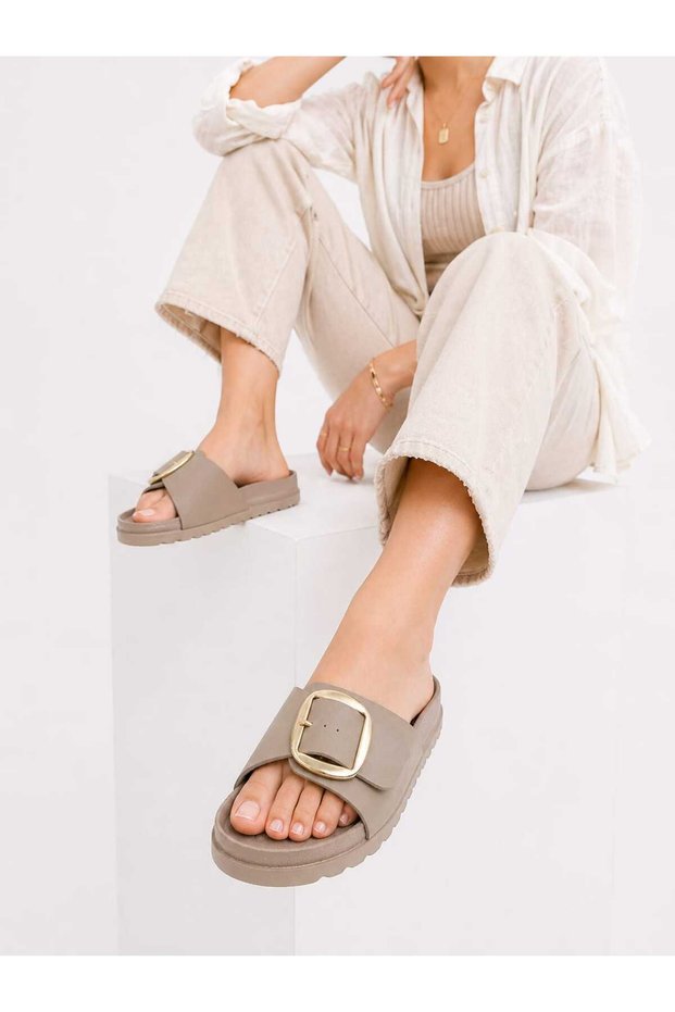 Women's Orthopedic Non-Slip Sole Ultra Comfortable Slippers with Gold Accessories
