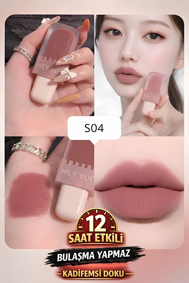 Velvet Effect on Lips with Hey.Yue S04: Smudge-Proof, Long-Lasting Tint