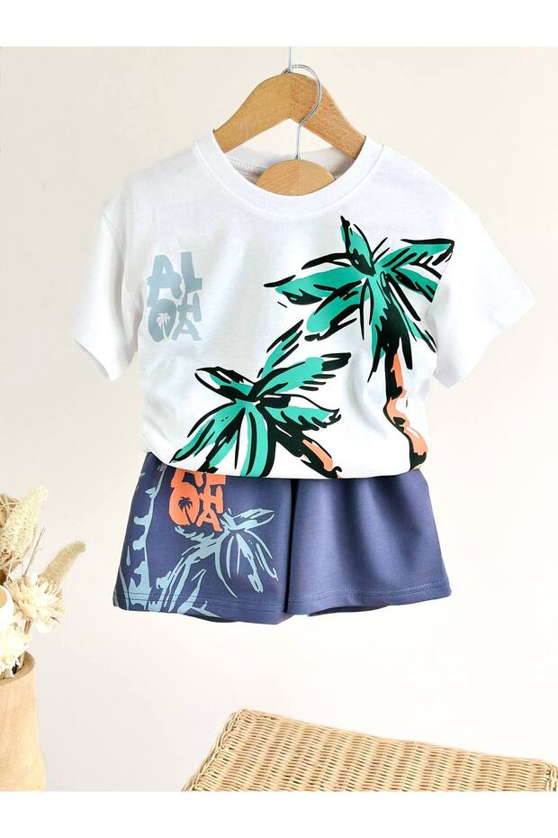 Boy's Cotton Aloha Set T-Shirt Shorts Set