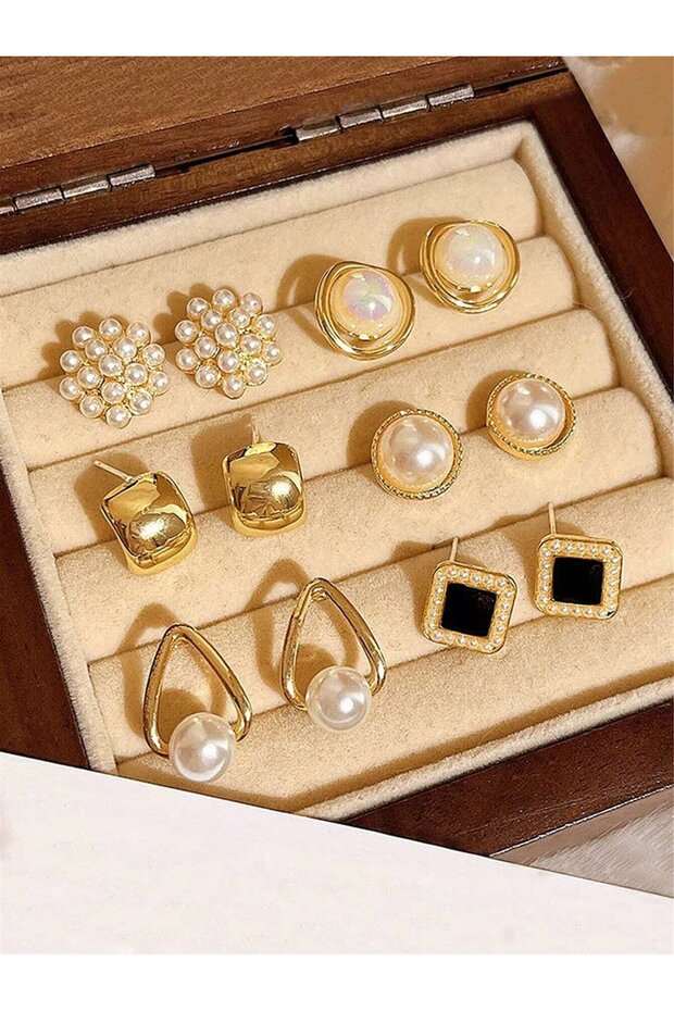 Set of 6 - Assorted Embellished Earrings