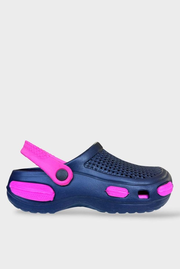 Unisex Comfort Medical Nurse Sabo Slippers Dark Blue - Fuchsia