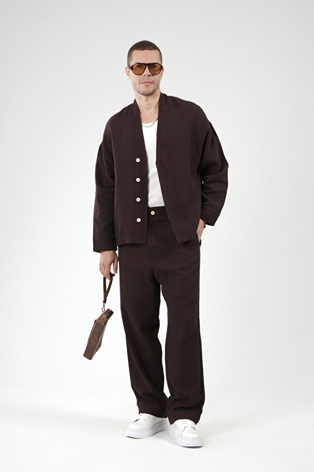 Trend Biz Oversize Fit Muslin Men's Top and Bottom Set