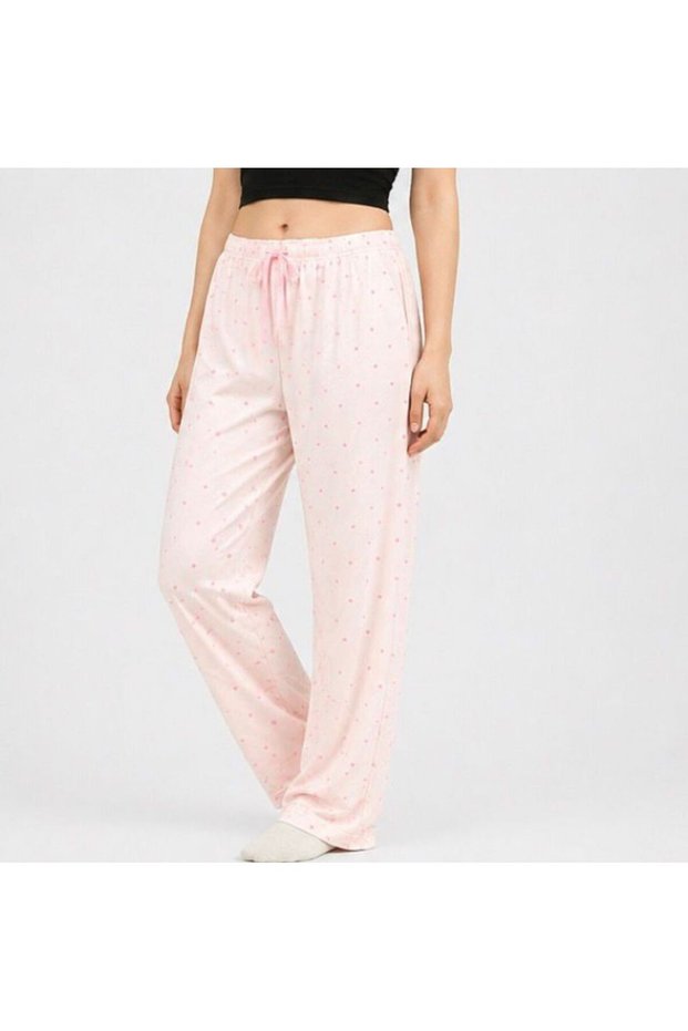 Women's Polka Dot Pajama Bottoms with Elastic Waist, Comfortable Fit, Home Wear Pants