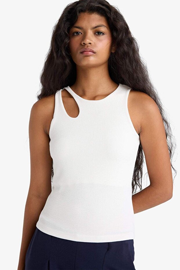Slim Fit Crew Neck Ribbed Camisole Undershirt A3422Ax25Au
