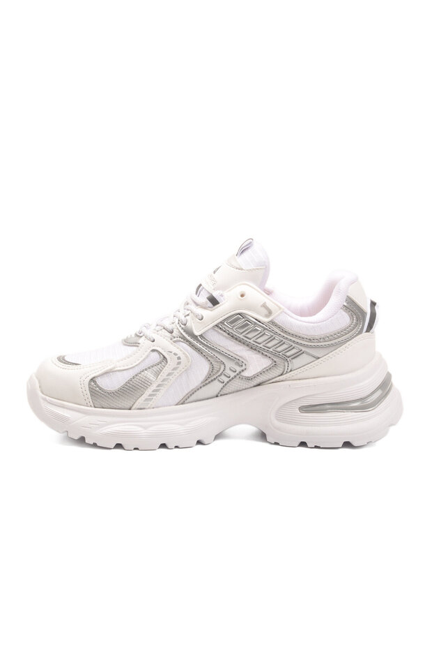 White-Silver Women's Running and Sports Shoes 2318 g