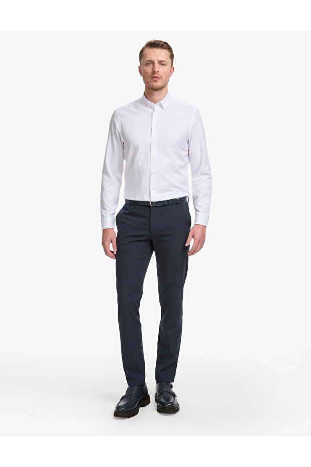 Navy Blue Ex. Slim Fit Fabric Trousers 50319594-Vr033