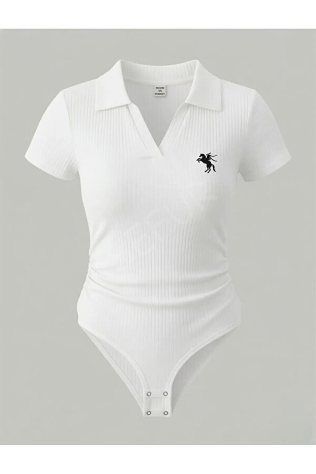 Body-Hugging Polo Neck Ribbed Lycra Premium Bodysuit [Summer Trend'26]