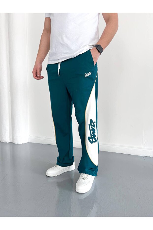 Trend Unisex Elastic Waist Baggy Oversize Soft Textured Sports Track Pants