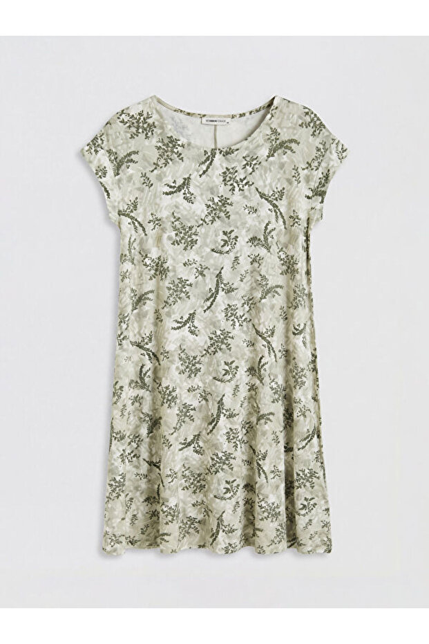 Esvab • Modern & Distinctive Zero Roba Collar Floral A-Line Dress