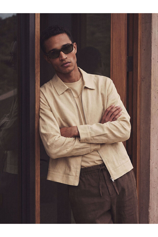 Trendlucky Regular Fit Linen-Look Men's Jacket with a Difference