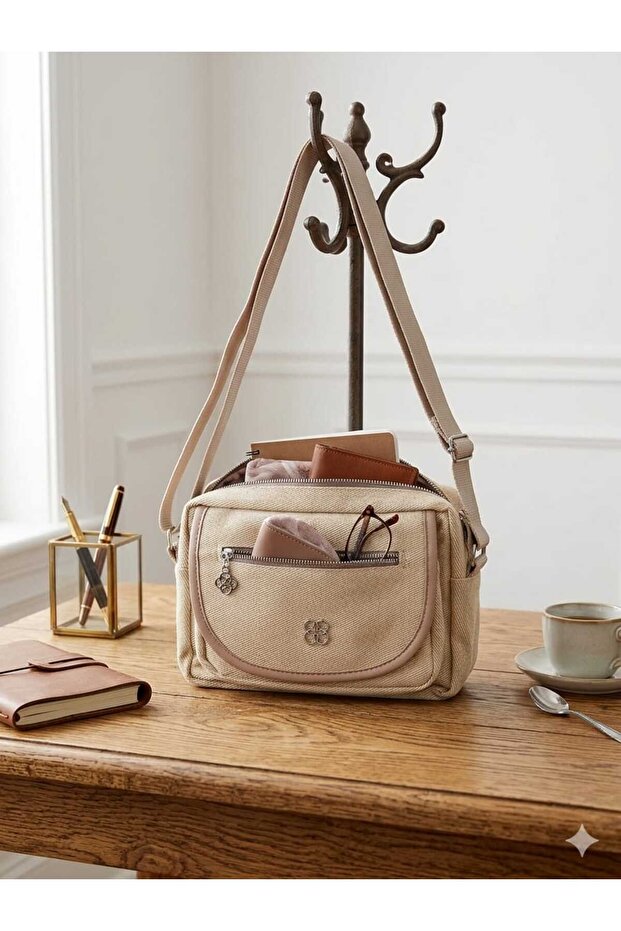 The New Definition of Everyday Chic, This Premium Textured Canvas Bag Complements Your Multi-Compartment Style.