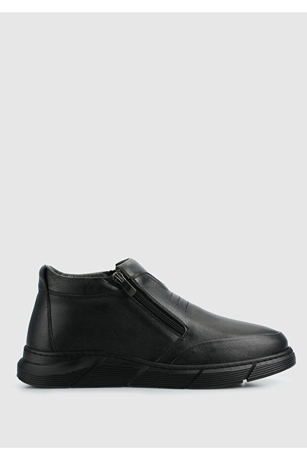 Black Leather Men's Boots - 1