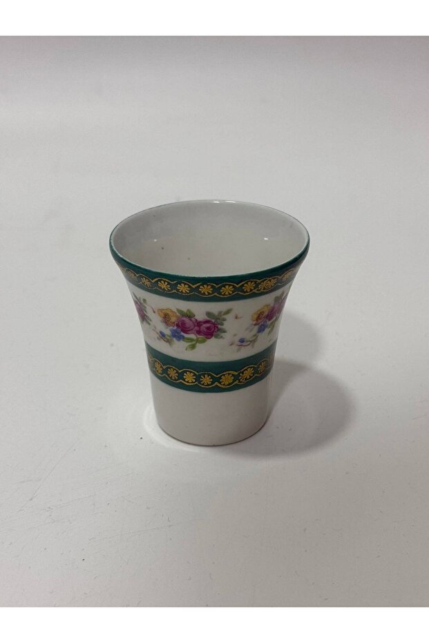 Limoges Floral Patterned Green Mini Water Glass 5.5cm
